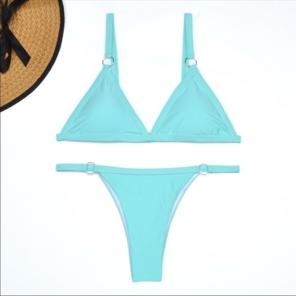 TRIANGLE BIKINI CLASSIC IN TEAL - Picture 2 of 4